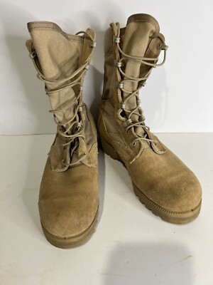 Vibram Gortex Beige Military US Army Flight Combat Boots Mens Size