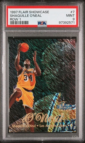 Shaquille O'Neal 97 Flair Showcase Row 1 Sec. 2 Seat 7  PSA MINT 9 Lakers L@@K