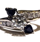 GIA certified 14k white gold 1.31ct engagement diamond sapphire ring Natural — photo 2