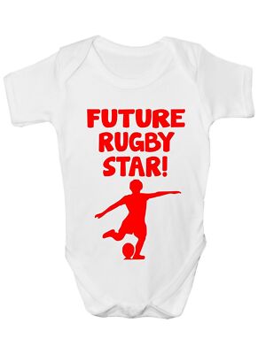 Lustiger Strampler Weste Future Rugby Star Sport Geschenk Babykleidung