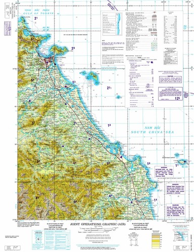 Military Topographic Map of Da Nang Vietnam Joint Operations Graphic