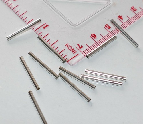 20x Silver Tube Beads 10/15/20/25/30mm Noodle Spacer Bars Metal Beading Supplies - Picture 6 of 8