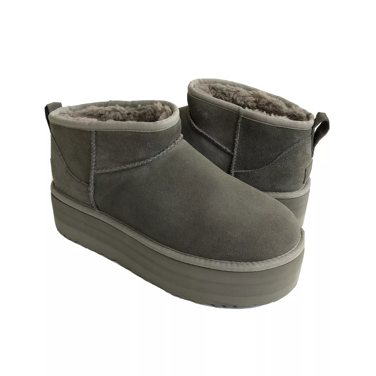 heet Verhoogd recept UGG CLASSIC ULTRA MINI PLATFORM MOSS GREEN SHEARLING BOOT US 7 / EU 38 / UK  5 | eBay