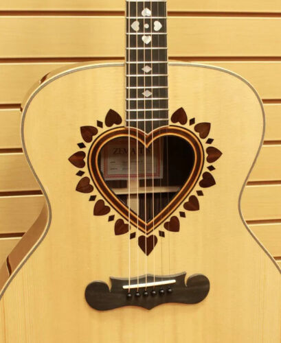 ZEMAITIS AAJ-3000HW-E Heart Hole Japan Acoustic Electric Guitar Ltd w/Hard Case - Afbeelding 1 van 10