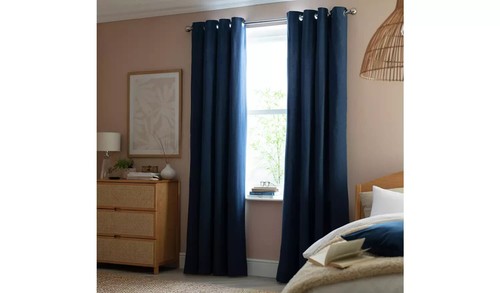 Habitat Gebürstete Thermo Ösenvorhänge - Marine 168 x 183 cm (1012) - Bild 1 von 4