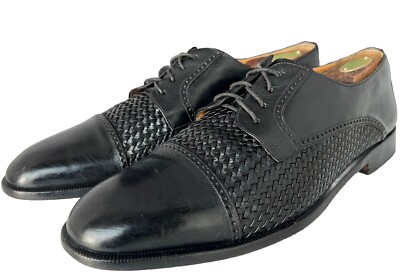 Mezlan Black Leather Cap-Toe Oxfords with Gray Plaid Vamp and Burgundy Lining Amazon.com | Mezlan Ferrara Men main image 2