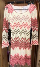 Woman Dress Size Med Long Bell Sleeves Round Scoop Neckline,Back Zipper Closure