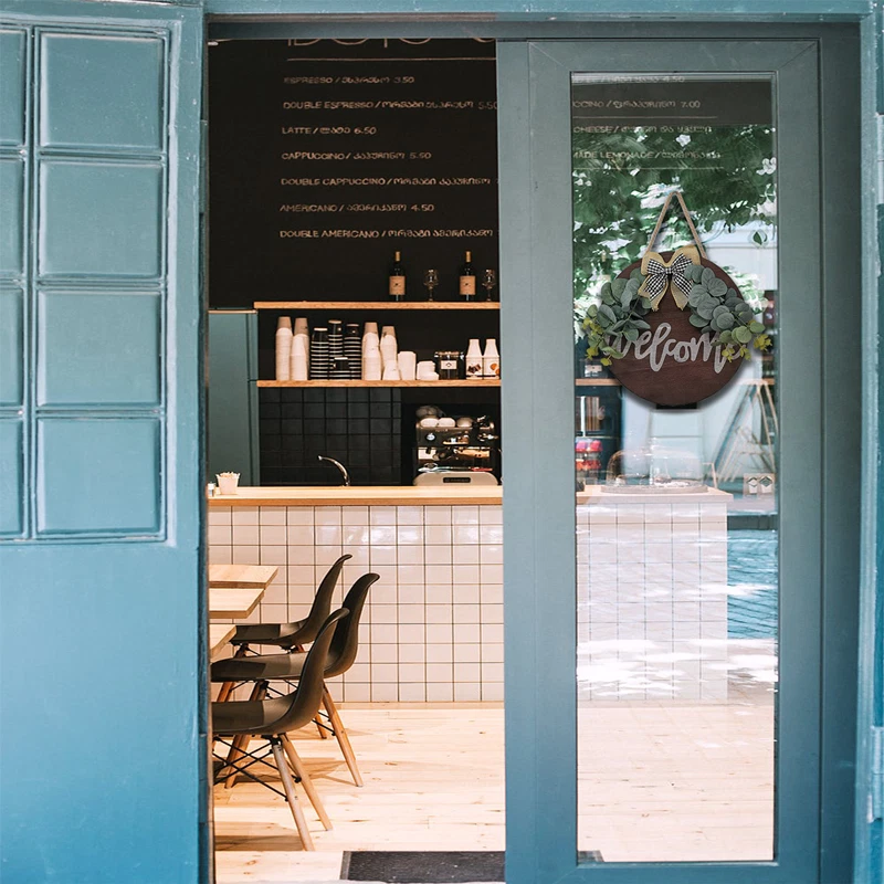 Приветственные венки для входной двери кафе приветственный знак висячий уличный настенный декор сделано в США - Изображение 4 из 4