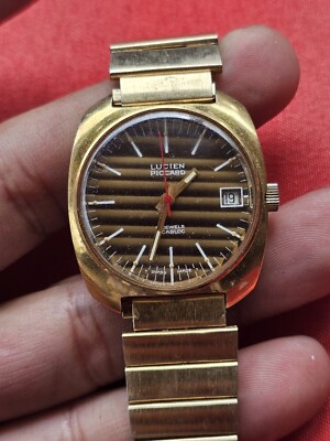 Vintage Lucien Piccard Mechanical Luccard Date Men display picture 3