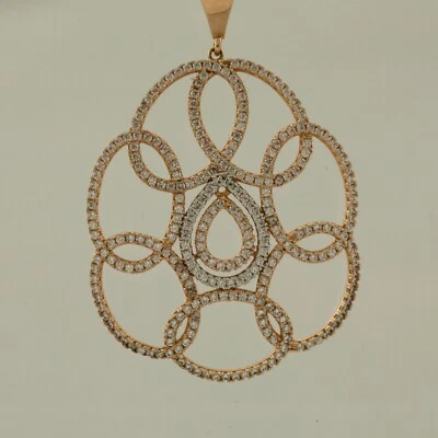 Brillant Anhänger 585 14kt. Roségold Florale Form mit 1,60 ct. Brillanten - TOP - Bild 1 von 4