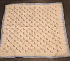 Mcm Parisian Scene Delicate Silk? Handkerchief Square Woman Walking Dog