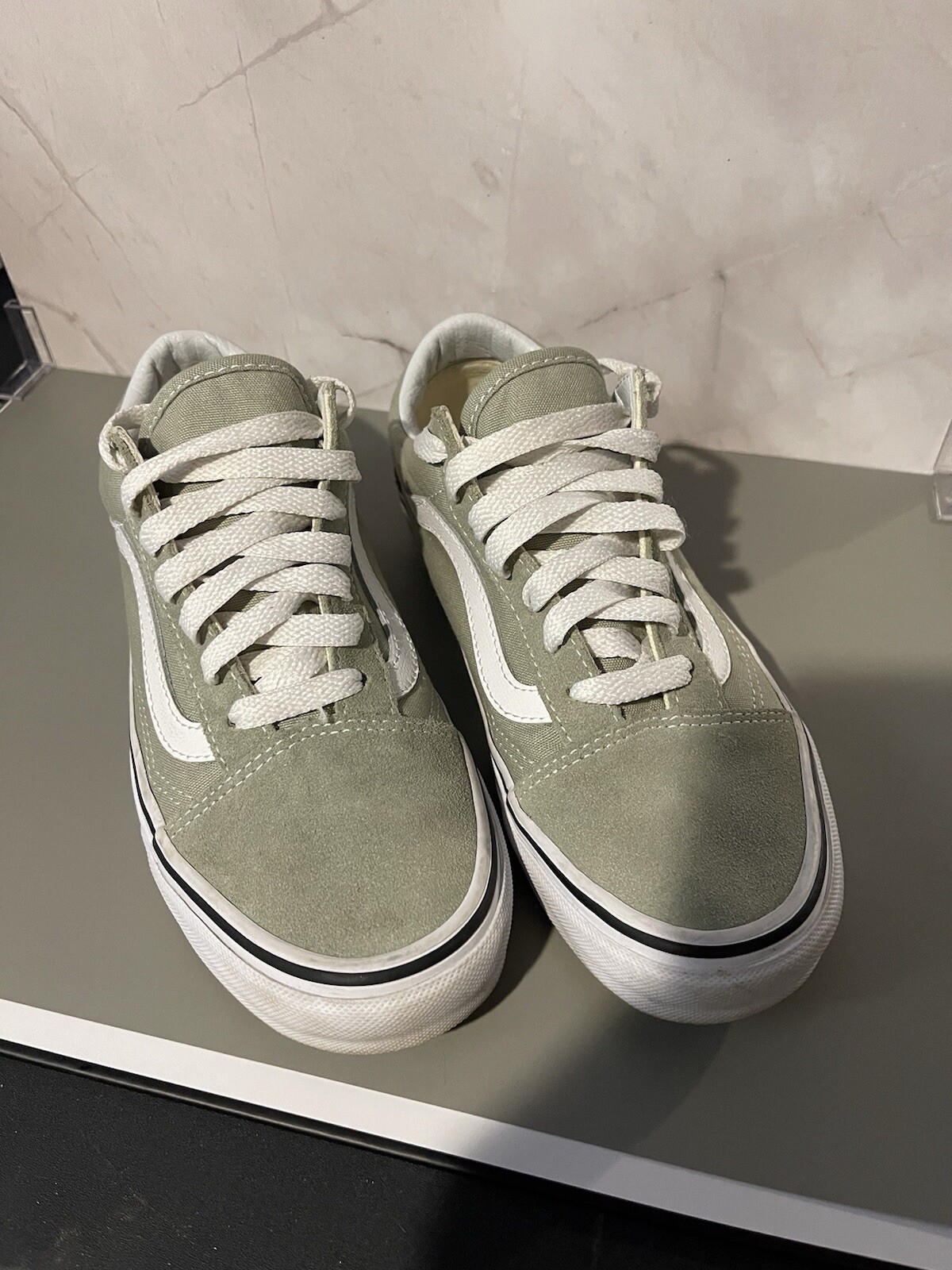 Vans UA Old Skool Suede Canvas Skate Shoes Dessert Sage Women’s Size 7 Mens 5 thumbnail 2