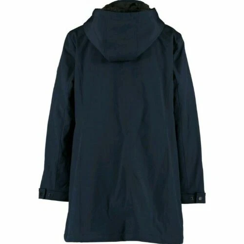 New Designer VINCE CAMUTO Water Resistant Hooded Navy Jacket Trench Coat Size M - Picture 2 of 10