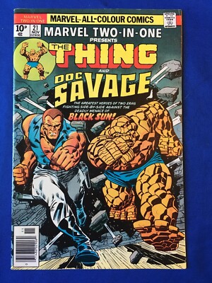 Marvel Two-in-One #21 FN/VFN (7.0) MARVEL ( Vol 1 1976) Thing, Doc Savage