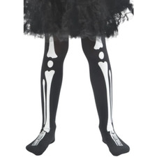 Black White Skeleton Bone Tights Girls Kids Halloween Fancy Dress Costume Access