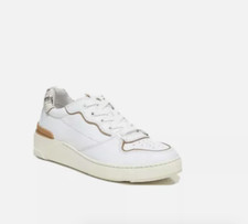 Veronica Beard Women's Toma Mixed Leather Low-top Sneakers In White/ Sand Size 8