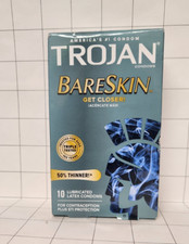 Trojan Bare Skin Condoms 10 Latex Condoms  50 Thinner  EXP 2029-01-01  UP