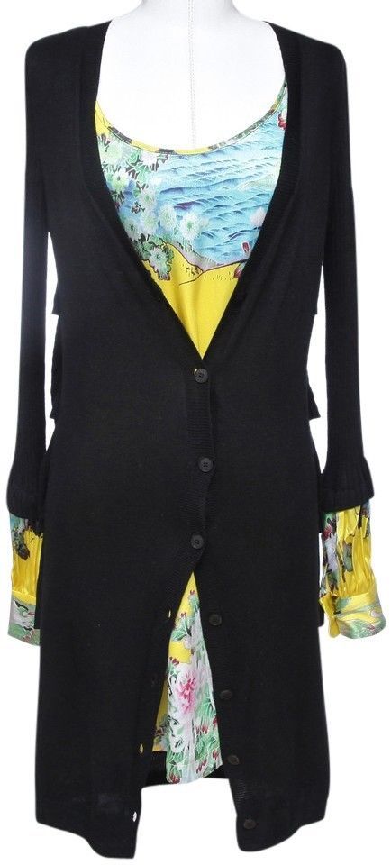 トップス preen line scriptural sleeve cardigan PREEN by THORNTON BREGAZZI Black Cardigan Sweater Knit Multi-Color