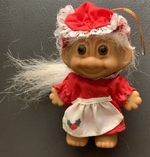 Christmas Troll Russ Mrs Claus Ornament Measuring 3 Tall Vintage Adorable