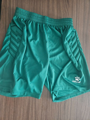 KELME Soccer Shorts Size XS Green Hip Pad Goal Keeper Moisture Wicking Football