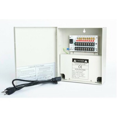 9 Channels 12VDC 5Amp resettable PTC Regulated CCTV Cameras Alarm Power Supply
