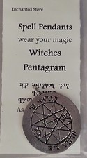 Witches Pentagram Spell Pewter Pendant Wiccan Pagan New