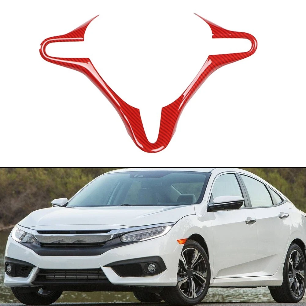 Custom Molded Red Steering Wheel Cover Trim for Honda Civic 8th