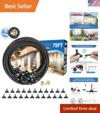 DIY Outdoor Misting System, 75FT Patio Cooling Kit with Premium Accessories