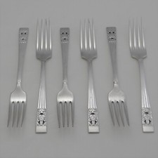 HAMPTON COURT Design Oneida Community Silver Service Cutlery Six Dessert Forks