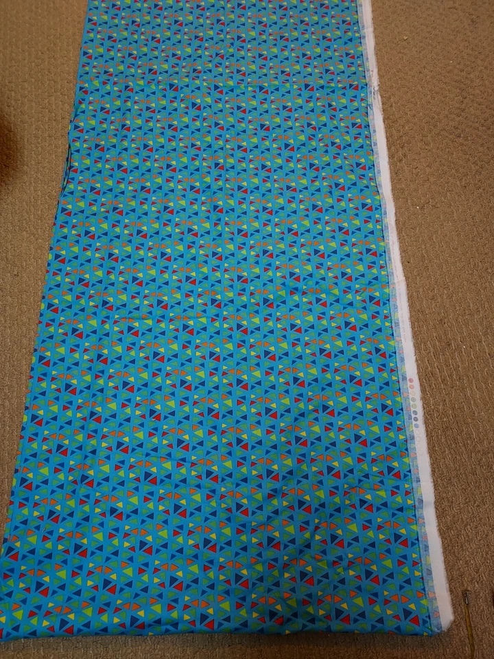 Fabric Later Alligator By Sandy Gervais For Moda 17984 Cotton Blue Triangles  - Image 2 of 4