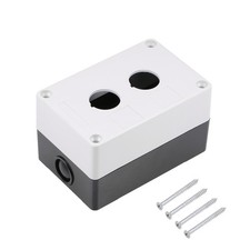 Push Button Switch Control Station Box 22mm 2 Button Holes White Black