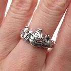 Skyway Trading Co Old Pawn Sterling Silver Vintage Native Pottery Ring Size 7.75