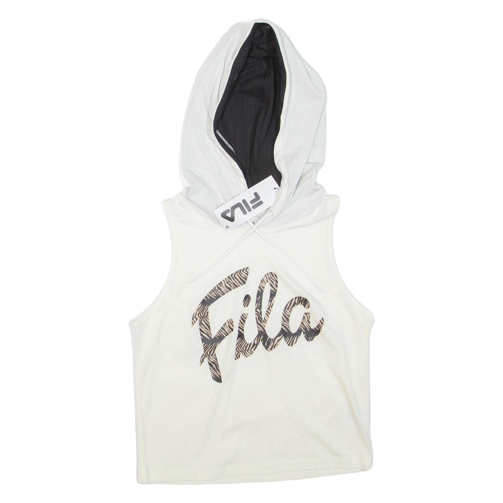 FILA Felpa con cappuccio muscolare donna panna S