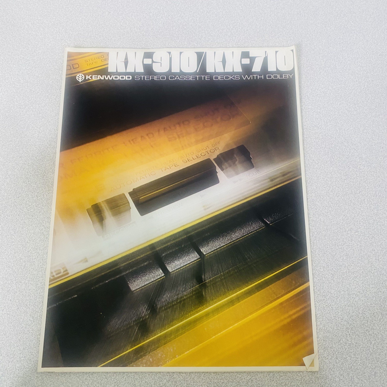 ORIGINAL KENWOOD STEREO CASSETTE DECKS KX-910 & KX-710 BROCHURE Specs Vtg
