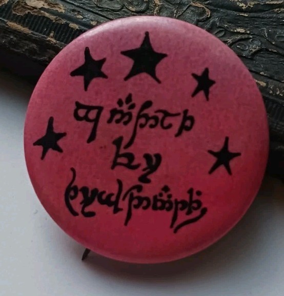 1960s TOLKIEN Elvish "GANDALF FOR PRESIDENT" ORIG VTG PINBACK BUTTON LOTR HOBBIT