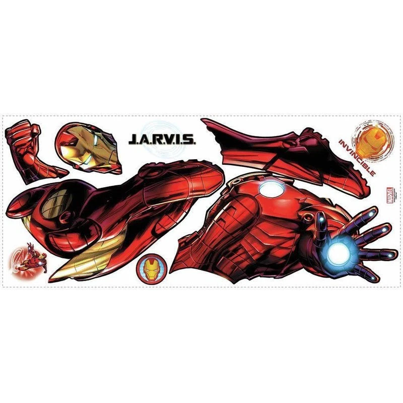 Calcomanías de pared gigantes peeling palo brilla en la oscuridad Marvel Iron Man RMK3172GM Foto 3 de 4