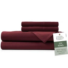Hotel Sheets Direct 100% Bamboo Sheets - King Size Sheet and Pillowcase Set -