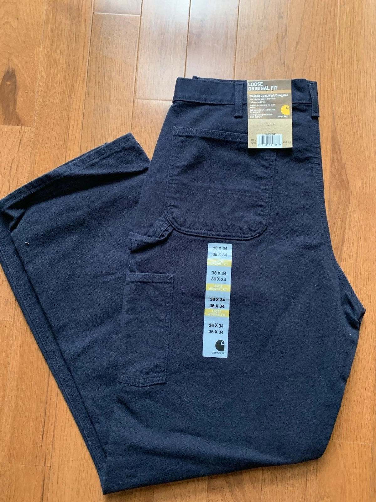 Carhartt Loose Straight Washed Duck Dungaree Pants Mens 34x34 Actual Navy
Opens in a new window or t