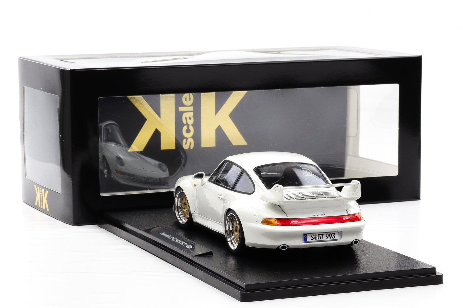 1:18 KK Scale Porsche 911 993 GT2 1996 Grand Prix White With BBS Rims / Diecast