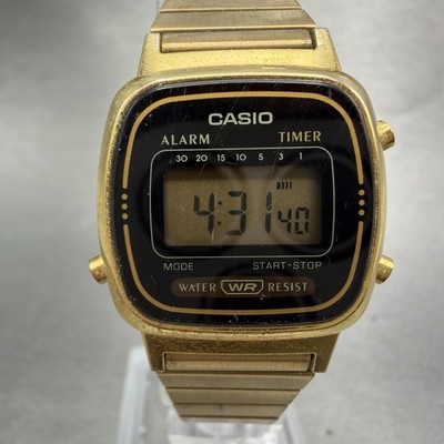 Casio Digital Watch Women 25mm Gold Tone Alarm Chrono Daydate LA670W New Battery