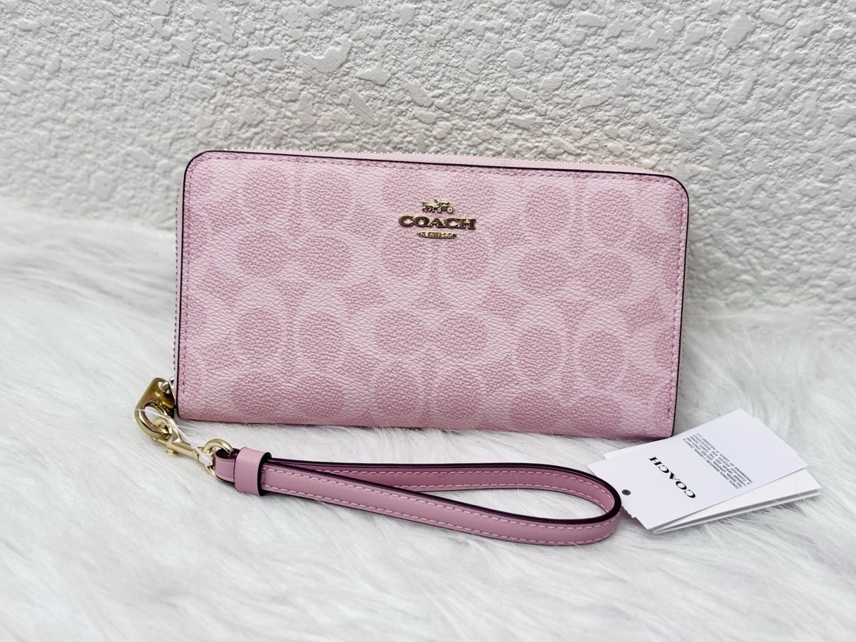 COACH Long Zip Around Wallet In Signature Canvas & Leather CW778