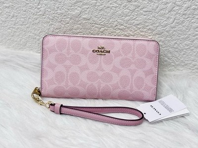 COACH Long Zip Around Wallet In Signature Canvas & Leather CW778