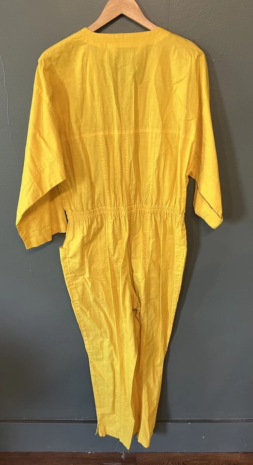 Mono vintage Diane Von Furestenberg para mujer amarillo manga larga abotonado L Foto 2 de 3