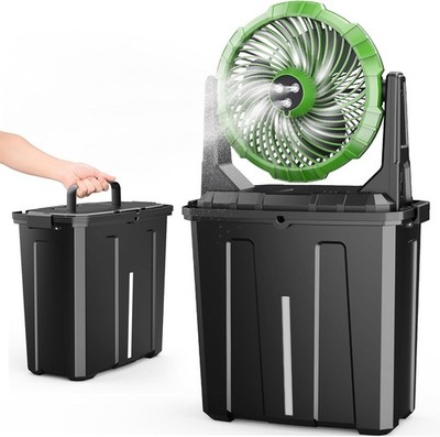 Tragbarer Nebelventilator - 9L Wassertank 20000mAh Wiederaufladbarer Outdoor Ventilator Grün