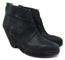 Eileen Fisher Coax Leather Wedge Ankle Bootie...