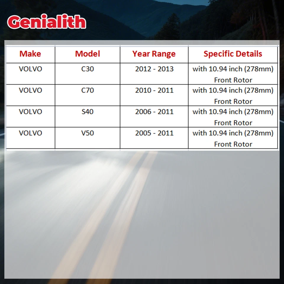 For 2004-2011 Volvo S40 Front Rear Drilled Slotted Brake Rotors Pads Brake Kit Foto 2 de 4