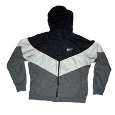 Nike Windrunner Jacket Black Gray White Hooded XL