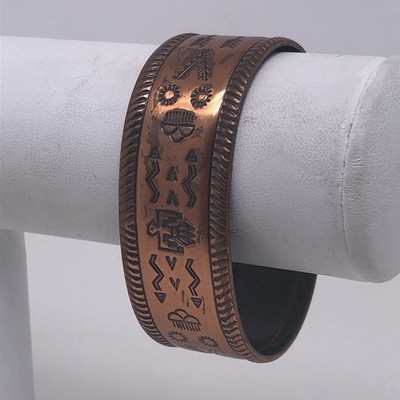 Native American Eagle Symbol Copper Cuff Bracelet