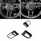 Carbon Texture Interior Steering Wheel Cover Trim For Porsche Macan 2014-2020