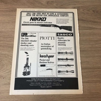 GUNS23 MAGAZINWERBUNG 12X9 HILTON: NIKKO - PACIFIC - TASCO
